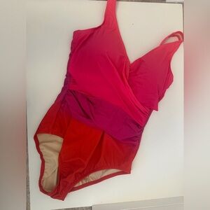 Lands’ End Wrap V-Neck Swimsuit NWT